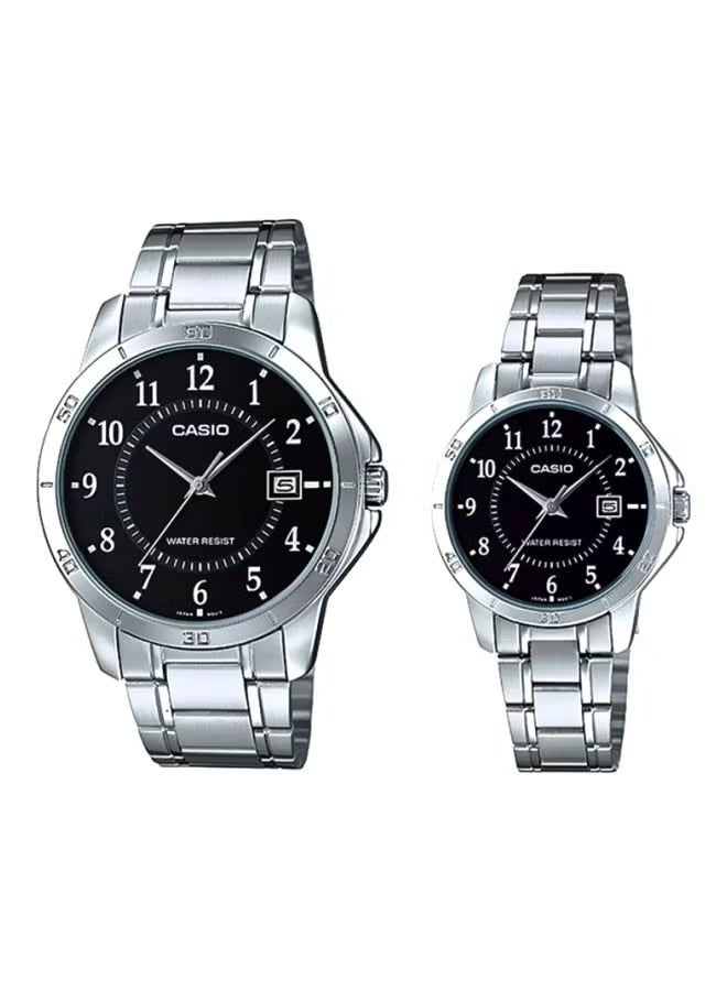 CASIO Stainless Steel Analog Couple Watch Set MTP/LTP-V004D-1BUDF - Image 1
